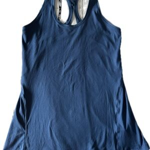 Athleta Blue Racerback Tank with Keyhole Design; Small